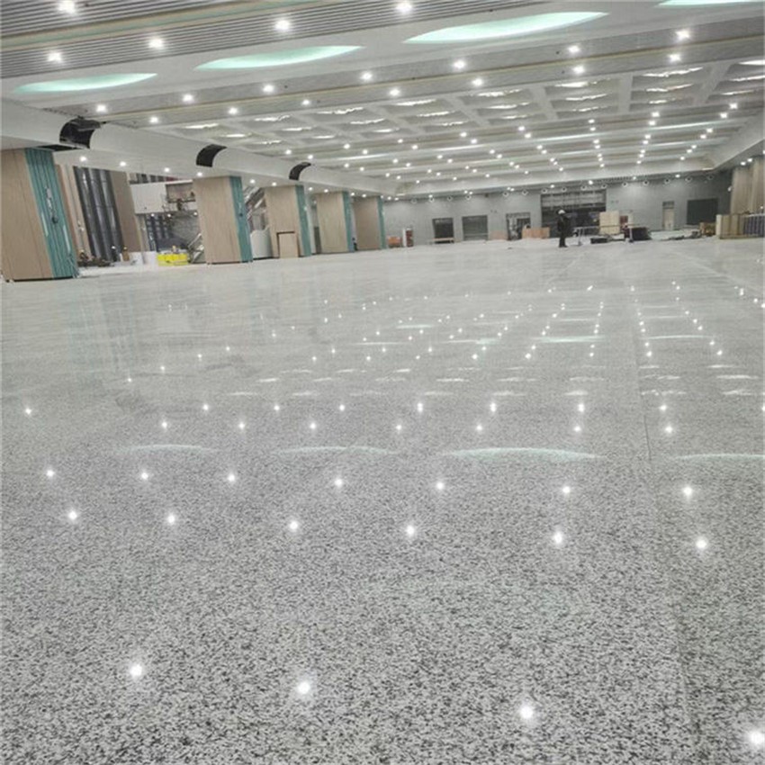 White granite with gray grains for airport floor White granite with gray grains for airport floor