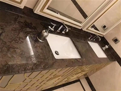 Top de lavabo de marbre doble